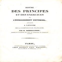 Résumé des principes et des exercices de l'enseignement universel, appliqués a l'étude de la composition française