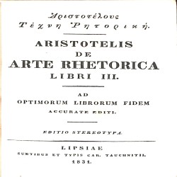 Αριστοτέλους Τέχνη Ρητορική / Aristotelis de Arte Rhetorica Libri III