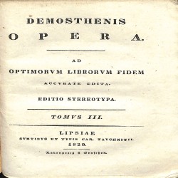 Demosthenis Opera: Tomus III