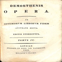Demosthenis Opera: Tomus IV